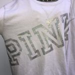 PINK - Victoria's Secret PINK Victoria’s Secret crew neck small white and silver oversized sweats… Photo 1