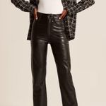 Abercrombie & Fitch Abercrombie SHORT 90’s Straight Ultra High Rise Vegan Leather Black Pants 12 Photo 1