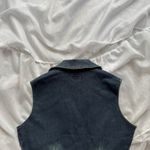 LIPS Denim Dress with Floral Embroidery Blue Size M Photo 12