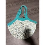 Dao Handmade Crochet Tote Bag Turquoise White Speckled Beach Market Bag Photo 2