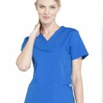 Cherokee Workwear Professionals royal blue v-neck scrub top size xxs NWT Photo 6