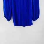 Diane Von Furstenberg  Cahil Cobalt Blue Long Sleeve V-Neck Silk Blouse Size 2 Photo 8