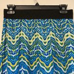 LuLaRoe LLR  Green Blue Lola A-Line Elastic Waist Skirt Size Small EUC #4078 Photo 2