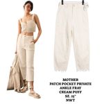 Anthropologie MOTHER The Patch Pocket Private Ankle Fray Jeans CREAM PUFF SZ. 25" NWT Photo 1