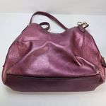 Coach  Hallie Pebble Leather Shoulder Bag Metallic Berry F80271 Hobo Redefined Photo 10