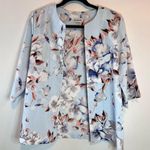 BonWorth Cardigan Open Front 3/4 Sleeve Floral Blue Size M Photo 0