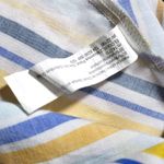 Eloquii  Striped V-Neck Bell Sleeve Midi Dress in Blue/Yellow/White Photo 7