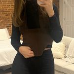 Tic Toc Brown Corset Tie Top Photo 1