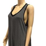 POL  Rayon Black and White Striped Sleeveless V Neck Shirt Stretch Midi Dress M Photo 8