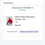 These Three Boutique  red balloon sleeve sweater Photo 1