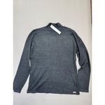 T Tahari  Womens Mock Neck Sweater Top Size L Dark Grey Soft Knit Metallic Logo Photo 1