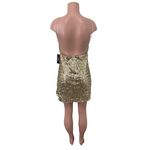 Lulus NWT  Force‎ of Fashion Gold Backless Sequin Mini Dress Size MEDIUM Photo 1