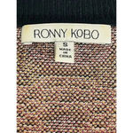 Ronny Kobo Tilda Fringe Sweater size S Black, Tan, Purple Black Photo 8