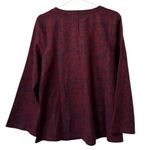 Soft Surroundings ‎ Shirt Women Size Large Maroon Jeri Jacquard Long Sleeve NWT Photo 1