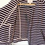 Loft Ann Taylor Navy Blue Striped Cotton Hidden Zipper Cardigan Jacket 4 Photo 2