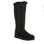 BEARPAW Black Tall Boots Women’s Wedge Winter With Silver Studs Size 9 Photo 3