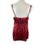 White House | Black Market  Red Silk Cami M Animal Print Lace Trim Night Out Photo 2