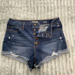 REWASH  Shorts‎ Womens 13 Button Fly High Rise Distressed Stretch Blue Denim 31x2 Photo 7