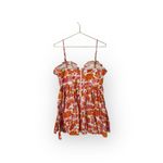Klesis Floral Print Dress with Spaghetti Straps Orange Size M Photo 5
