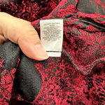 Christopher & Banks  Jacket Womens Size Large Red‎ Floral Whimsigoth Boho Artsy Photo 7