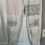 Johnny Was  Biya White Patchwork Embroidered Pants Paisley Design Photo 2