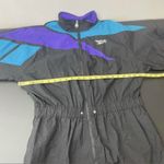 Reebok Vtg 90s Long Windbreaker Jacket Women Sz M Cinch Waist Swishy Nylon Zip Photo 6