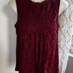 Doe & Rae  Burgundy Sleeveless Lace Top Size M Photo 1