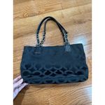 Coach Signature C Monogram Canvas Leather Chain Shoulder Tote Bag Black Photo 6