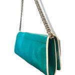 Ann Taylor NWOT Anne Taylor patent leather slim handbag aqua blue Photo 7