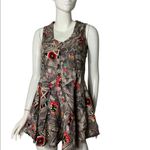 Vintage‎ 80s mini dress tunic Aztec southwestern whimsey witch sleeveless Rare Red Size M Photo 3