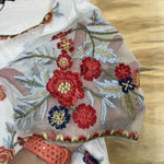 Tolani Collection Womens 2x 100% Cotton Top Sheer Overlay Embroidered Flowers Photo 4