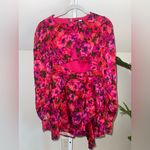 For Love & Lemons Lauren Long Sleeve Mini Dress Size XS Hot Pink Floral Photo 3