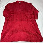 Natori Nightgown Womens Red Size XL Sleepshirt Loungewear Pockets Satin V-neck Photo 0