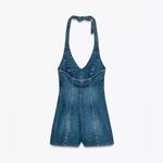 ZARA  TRF HALTER DENIM JUMPSUIT Photo 4