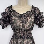 Cecico Vintage Y2K  Sheer Babydoll Top Womens S Black Pink Whimsigoth Romantic Photo 1