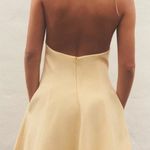 ZARA  mini halter godet butter yellow evening party wedding dress Photo 8