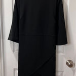 Boohoo  Black Elegant 3/4 Sleeve Wrap Dress with Back Tie Detail-SZ 14‎ Photo 0