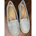Clarks Collection Elaina Echo Silver Metallic Espadrille Slip-On Flat Sz 7 EUC!! Photo 1
