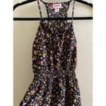 Mossimo Floral Smocked Waist Dress Womens XS Tie Front Sleeveless Black Photo 1