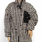 Obermeyer Heartbreak Black and White Plaid Check Oversized Puffer Coat Size 14 Photo 0