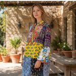 NWT Yellow Floral Patchwork Bell Photo 1