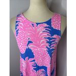 Lilly Pulitzer Kristen Swing Dress Pima Cotton Pineapple Pink Blue Haven Small S Photo 4