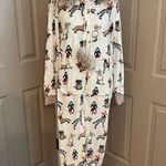 Holiday Time  dog print Christmas one piece zip up pajamas fur trim hood. Size M. Photo 0