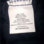 Lily White  lace shirt in navy with neck hugging color and 2 gold buttons Photo 3