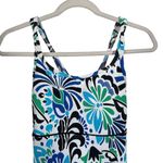 Lands End Womens Sz 10 Blue Swim Tankini Top Summer Criss Cross Back Sleeveless Photo 1