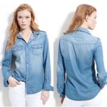 joe's jeans  The Shirt Chambray Shirt XS Blue Snap Front Long Sleeve Western Boho Photo 1