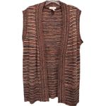 Candie's Brown/Orange Open Cardigan Sleeveless Size XL Shawl Neckline Soft Photo 0