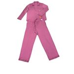 State of Day Macy’s Pink Lace Trim Collared Pajama Set 2PC Button Top Pants M Size M Photo 1