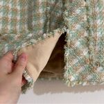 Ann Taylor Green Pastel Tweed Fringe Blazer Size 8 Office Work Career Photo 3