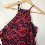 MINKPINK  Red Multicolor Sun Dancer Cold Shoulder Long Sleeve Mini Dress XS Photo 9